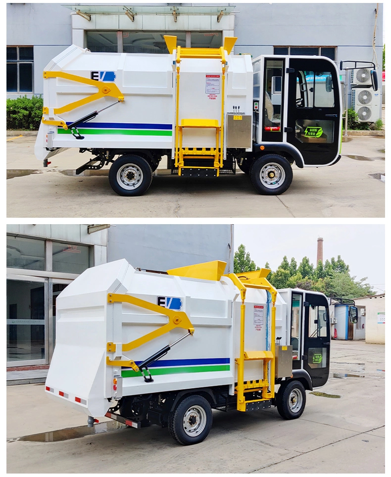 Mini Electric Garbage Truck Hook Container Front Loader Garbage Compressed Truck