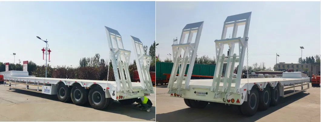 China 2/3/4/6 Axle 50-80 Ton Heavy Duty Gooseneck Excavator Transportlow Loader/ Lowboy/ Low Bed Trailer Truck Semi Trailer for Excavator Transport