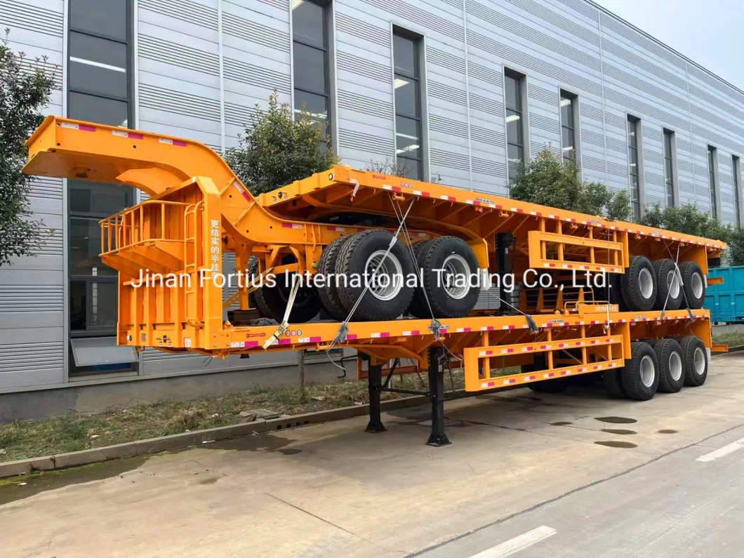 Multi Funtion Flat Bed Skeleton Bulk Cement Cargo Low Bed LPG Fuel Oil Tank Tipper Dumper Dump 60ton 75ton 100ton Full Semi Trailer