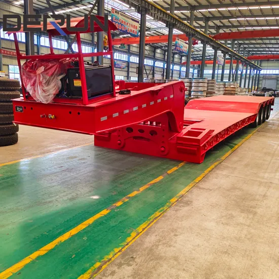 3/4/5 축 80톤/100톤 로우 베드 로우 베드 세미 트럭 트레일러