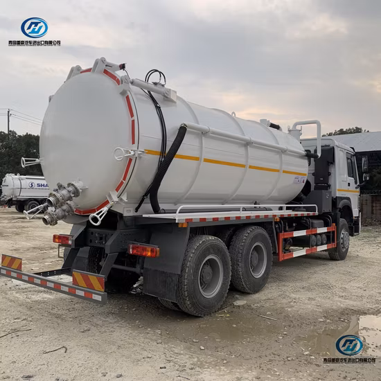 10 입방 미터 진공 유조선 Sinotruk HOWO 12, 000 리터 슬러지 하수구 흡입 진공 유조선 하수 트럭 Rhd