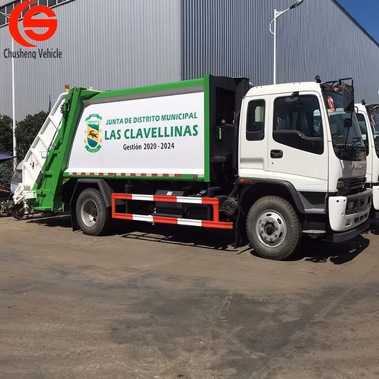 일본 4*2 14cbm 폐기물 운송 차량 압축 쓰레기 수거차
